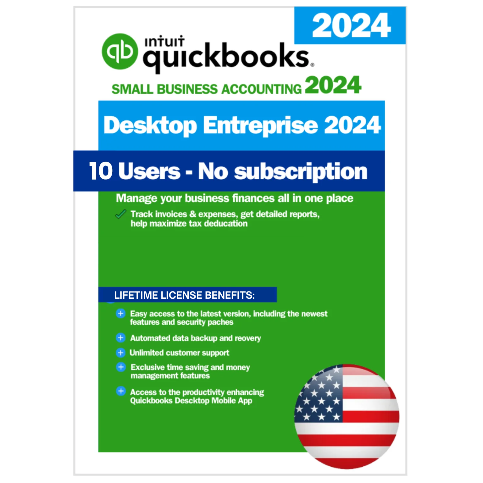 QuickBooks Enterprise-Level Accounting Software 2024 – Digital License – One-Time Purchase